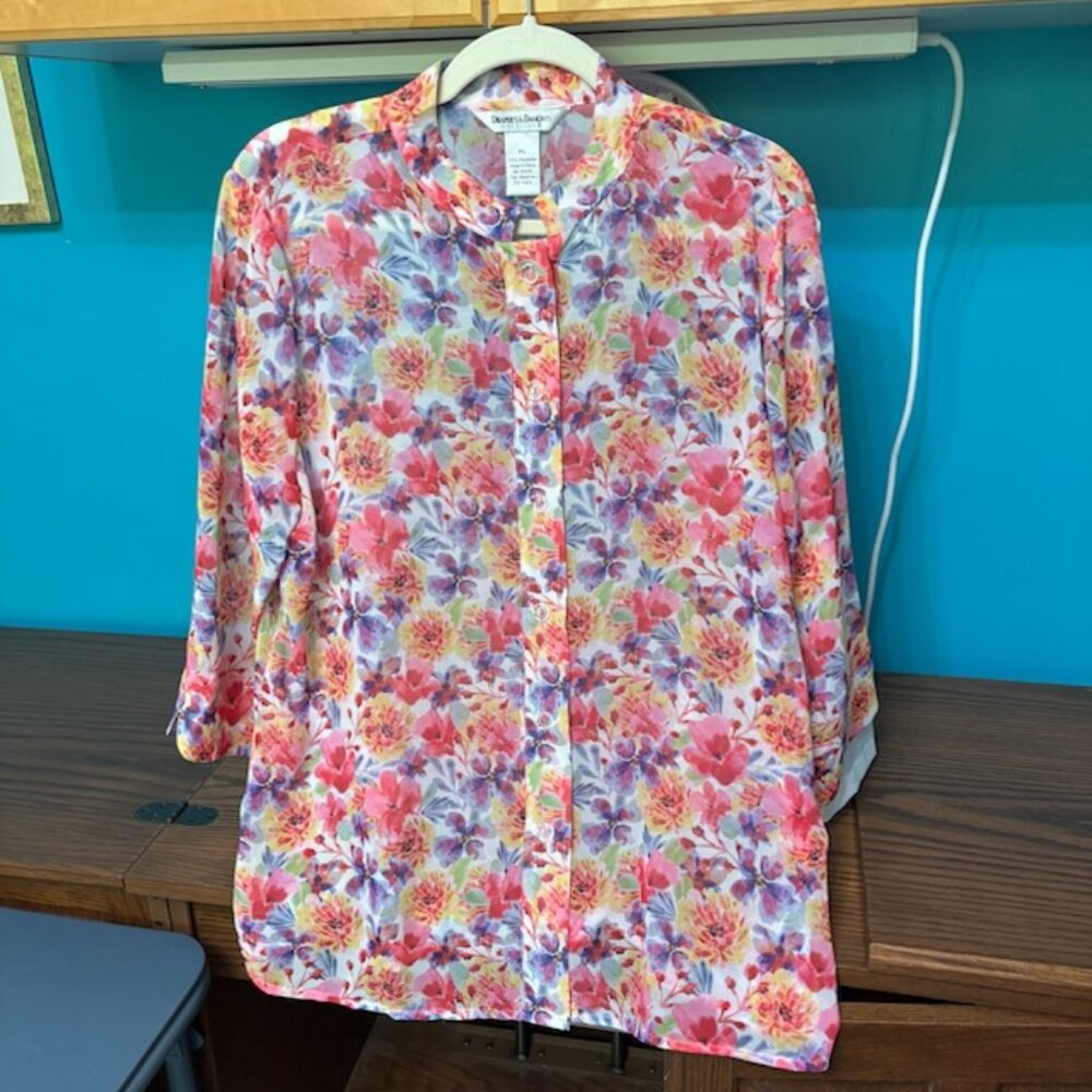 Appleseed's Sheer Floral Print Blouse, PL